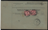 DR, Kaiserreich, 1892, Mi.- Nr.: 37e (4x), als MEF auf Paketkarte für 1 Paket von FF/M nach Newark (USA) RRR!