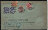 DR, Kaiserreich, 1899, Mi.- Nr.: 37e (3x) u.a. rs., als MiF auf Paketkarte für 1 Paket von Oldenburg nach Chinkiang (China) RRR!