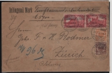 DR, 1900, Mi.- Nr.: 63a (2), 50 d+ 49 b, als 2- Ausgaben- (!!!) MiF, auf Auslands- Wertbrief von Frankenberg nach Zürich, neues FA Weinbuch BPP!