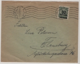 DR, Hochinflation, 1923, Mi.- Nr.: 336 BP als EF auf Fernbrief von Kiel nach Flensburg, seltene Frankatur!