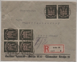 DR, Infla, 1923, Mi.- Nr.: 237 (6x) als MeF auf Einschreiben- Fernbrief von Berlin nach Gera