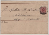DAP Türkei, 1894, Mi.- Nr.: 7 b, als EF auf Streifband von Constantinopel nach Schötmar, geprüft Wiegand BPP!
