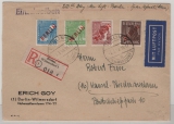 Berlin, 3.3.1949, Mi.- Nrn.: 24, 25, 26 + 31 als MiF auf Luftpost- R.- Fernbrief von Berlin nach Kassel