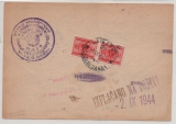 Dt. Bes. II. WK, Laibach, 1944, Portomarke Mi.- Nr.: 3 (2x) als MeF rs. auf Zahlungsanweisung von Ljubljana