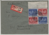D., Kontrollrat / West, 1948, Mi.- Nr.:  V Zd 1 als EF auf Einschreiben- Ortsbrief von Hannover-Laatzen nach Hannover Döhren