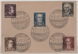 SBZ, Allgem. Ausgaben, 1949, 234- 37 auf Postkarte (als Foirmular, nicht gelaufen), entwertet mit seltenem Weltkugelstempel!