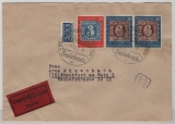 BRD, 1949, Mi. Nr.: 114 + 115 (2x) als MiF Eilboten- Fernbrief von Friedrichsdorf nach FF/M
