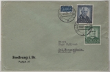 BRD, 1953, Mi. Nrn.: 174 + 176 als MiF Fernbrief von Freiburg nach Bad Mergentheim