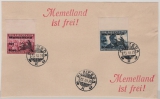 Memel, 1939, Mi.- Nr.: III + IV auf Unterlage, mit Propagandastempel