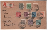 Dt. Abstimmungsgebiete, Schleswig, 1920, Mi.- Nrn.: 1- 14, als MiF (kpl. Satz!), auf 2 R.- Fernbriefen, von Hadersleben nach Wiesbaden