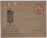 DR / Weimarer Republik, 1930, Mi.- Nr.: 419 als EF auf Einschreiben- Fernbrief (nette Werbung!), von Lauenstein nach Dresden