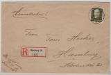 DR / Weimarer Republik, 1927, Mi.- Nr.: 409 als EF auf Einschreiben- Ortsbrief innerhalb von Hamburg