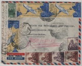 Ägypten, 1956, interessante MiF auf Auslands- Lupobrief von Cairo nach Berlin- Rudow (D), mit Zensur