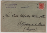 Dänemark, 1919, 10 Öre EF auf Warenproben- Auslandsbrief von Kopenhagen nach Öttingen (D.) mit Stempel Varepröve