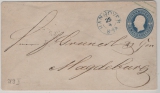 Hannover, ca. 1861, 2 Gr.- GS- Umschlag (Mi.- Nr.: U9II), als Fernbrief von Hannover (netter (BS?)-Stempel!) nach Magdeburg