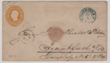 Hannover, ca. 1860, 3 Gr.- GS- Umschlag (Mi.- Nr.: U7I), als Fernbrief von Hannover (netter (BS?)-Stempel!) nach FF/M