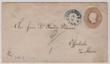 Hannover, ca. 1861, 3 Gr.- GS- Umschlag (Mi.- Nr.: U10II), als Fernbrief von Hannover (netter (BS?)-Stempel!) nach Offenbach /M.