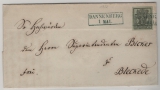 Hannover, ca. 1853, Mi.- Nr.: 2 , als EF auf Fernbrief von Dannenberg (netter Stempel!) nach Bleckede