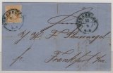 Hannover, ca. 1859, Mi.- Nr.: 16, als EF auf Fernbrief von Osnabrück (netter AD- Stempel!) nach FF/M