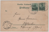 DAP Marokko, 5 Pfg.- Antwort- GS (Mi.- Nr.: P5) + Mi.- Nr.: 8 II als Zusatz auf Fernpostkarte von Fes- Mellah nach Hitzkirchen