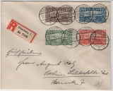 Schleswig, 1920, Mi.-Nrn.: 1- 14, als MiF auf 2 Einschreiben- Fernbrief, von Apenrade / Flensburg nach Berlin