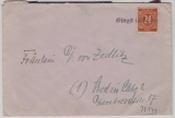 D, Kontrollrat / OST, ca. 1946, Mi.- Nr.: 925 als EF auf Fernbrief (mit Notstempel!) von Gingst / Rügen nach Berlin, selten!
