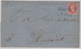 Hannover, ca. 1865, Mi.- Nr.: 23, als EF auf Fernbrief von Dorum via Oldenburg, Jever nach Hooksiel, schöne AD- Philatelie!