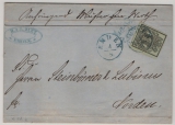 Hannover, ca. 1853, Mi.- Nr.: 2, als EF auf Fernbrief (Muster ohne Werth) von Emden (netter Vorphila- Stempel!) nach Norden