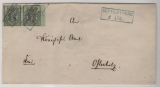 Hannover, ca. 1852, Mi.- Nr.: 2 (2x, + Sr.), als MeF auf Fernbrief von Bremervörde nach Osterhols (rs. Vorphilastempel)