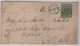 Hannover, 1853, Mi.- Nr.: 2, als EF auf Fernbrief von Aurich (Vorphilastempel!) nach Stade (Vorphilastempel, rs.)