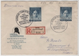Berlin, 1952, Mi.- Nr.: 87 (2x) als MiF auf FDC- R.- Fernbrief von Berlin nach Bennungen, nette und seltene FDC- MeF!