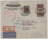 Danzig , 1932, Mi.- Nr.: 206 u. a. als MiF auf R.- Lupo.-Zeppelinbrief zur Anschlußflug zur 2. Südamerikafahrt 1932, von Danzig nach Porto Alegre (Br.as.)