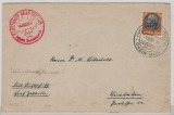 DR, 1938, Mi.- Nr.: 528 als EF auf Zeppelinbrief ab FF/M via Sudetenlandfahrt 1938, via Reichenberg nach Wiesbaden