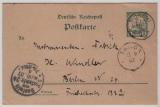 DOA, 1903, 3 Pesa- GS- Karte (Mi.- Nr.: P 13) als Fernpostkarte von Moschi, via Tanga nach Berlin