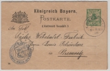 Bayern, 1898, 5 RPfg.- (Werbe)- Antwort- GS (Urtyp: Mi.- Nr.: P46 [?]) gelaufen per Bahnpost von München nach Chemnitz