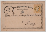 Österreich, 1875, 2 Kr.- GS- Karte (Böhm.), gelaufen von Stiekna (Schöner Stempel!) nach Prag