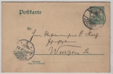 DOA, 1906, 4 Pesa- Antwort- GS- Karte (Mi.- Nr.: P20), gelaufen von Daressalam, nach Wurzen (Ankunft 1915???)
