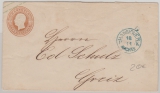 3 Groschen GS- Umschlag, verwendet als Fernbrief von Hannover nach Greiz
