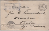Dt. Auslandspostämter, China, 1901, Boxeraufstand, Feldpost- Postkarte, von Tongku nach Nossen