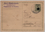 Sudetenland- Besetzung, 1938, Rumburg, 50 H.- GS- Karte (Mi.- Nr.: P 7) gelaufen von Schönborn nach Dresden