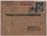 DR / Infla, 1920, Mi.- Nr.: 138, als EF, auf Wert- Fernbrief von Oberstorf nach Berlin, selten!