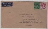Malaya, 1948, 60 Ct. Überdruck- MiF auf Auslands- Luftpostbrief von Singapore nach Schleswig (D)