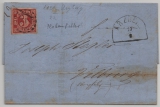Bayern, ca. 1868, 3 Kr., Mi.- Nr.: 9 (mit Plf.?, Punkt neben 3) als EF auf Fernbrief von Arzberg nach Velburg