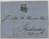 Österreich, K. + K., 1860, 15 Kr. EF auf Fernbrief von Graz nach Reichenberg (i.B.)