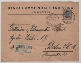 Italien, 1927, 2,5 Lire EF auf R.- Auslandsbrief von Trieste nach Berlin