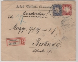 Bayern, 1901, 10 Pfg.- GS- Umschlag, + 20 Pfg. Zusatzfr., als MiF auf R.- Fernbrief von Nürnberg nach Berlin