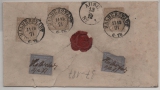 NDP, 1871, Mi.- Nrn.: 18 (3x) + 26 (2x) rs. als EF auf Wertpaket- Begleitbrief von Halberstadt nach FF/O