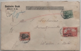 DR, Germania 1909, Mi.- Nr.: 94 AI u.a. als MiF auf Wert- Fernbrief von Berlin nach Waren