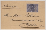 Belgien, 1896, 5 Ct. EF auf Werbe- Drucksachen Auslandspostkarte von Etterbeek nach Berlin, rs. Briefmarkenwerbung!