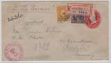 USA, 1910, 2 Ct.- GS- Umschlag + 13 Ct. Zusatzfr., als R.- Auslansbrief via Schiff von New York nach Berlin